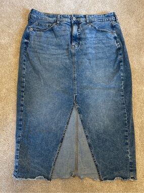 torrid Blue Straight Denim Skirt with Front Slit
